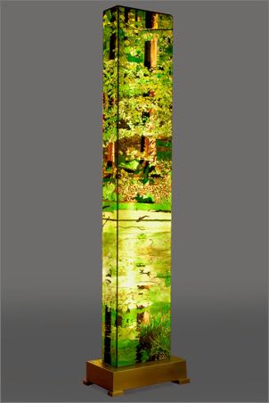 Light-column At a forest pond	